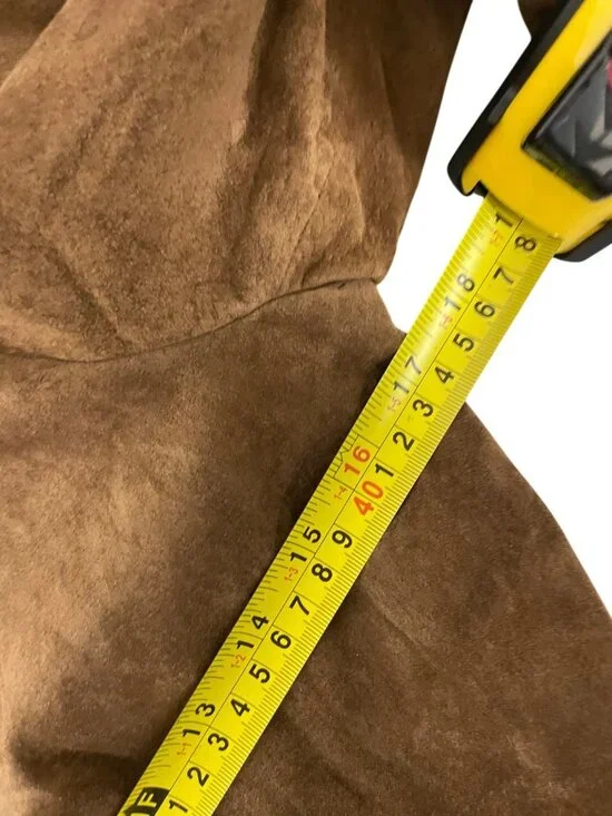 Zara Womens Blazer Jacket Size S Brown Leather Flared Hem Peplum 6318/232 NWT - Picture 13 of 15